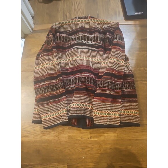 VTG 90s FLASHBACK Tapestry Southwest Aztec Blanket Button Jacket Women's Large - Picture 7 of 7